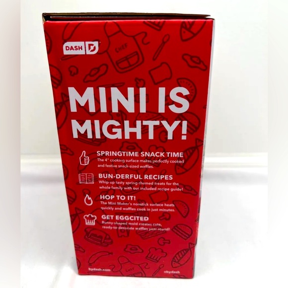 DASH Mini Electric Waffle Maker Bunny Shape Waffles Non-Stick Easter Feast - Picture 4 of 4